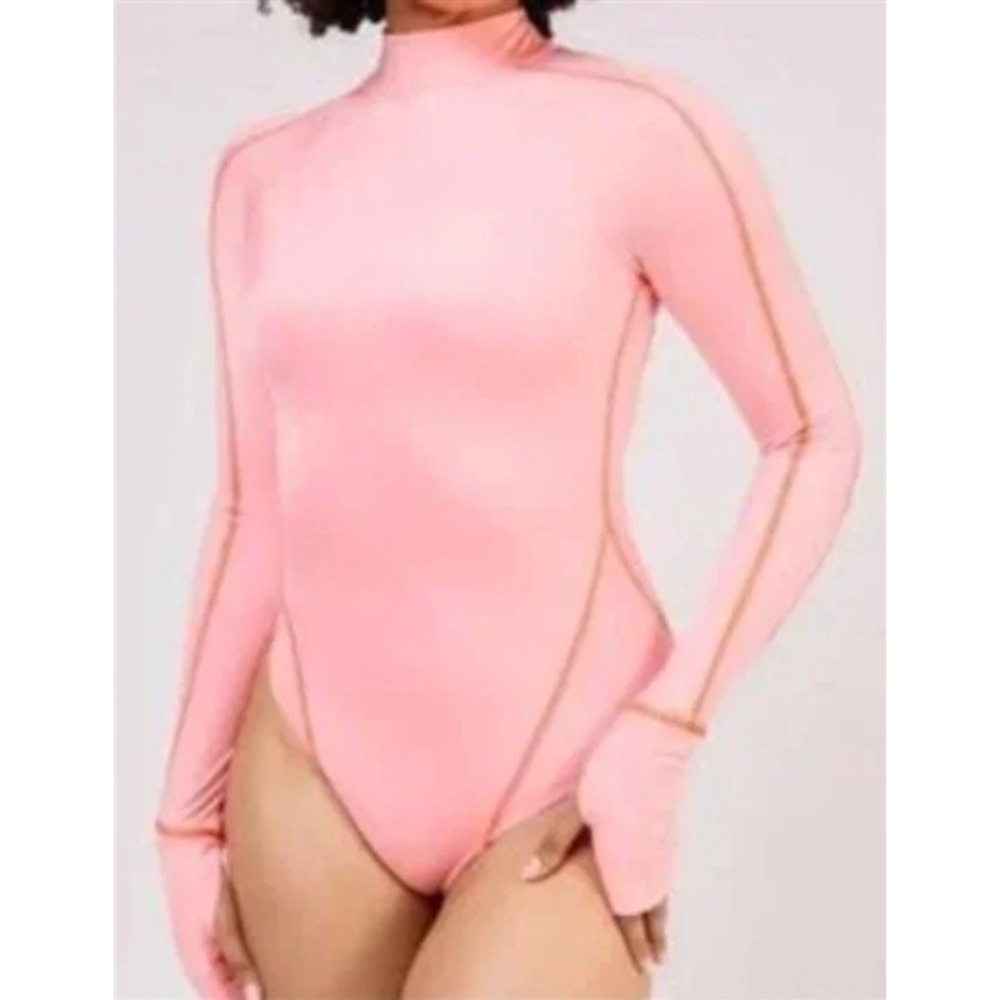 NWOT Free People HAH Hot As Hell Intimates S Gloves Off Bodysuit Pink 121672 - Picture 2 of 5